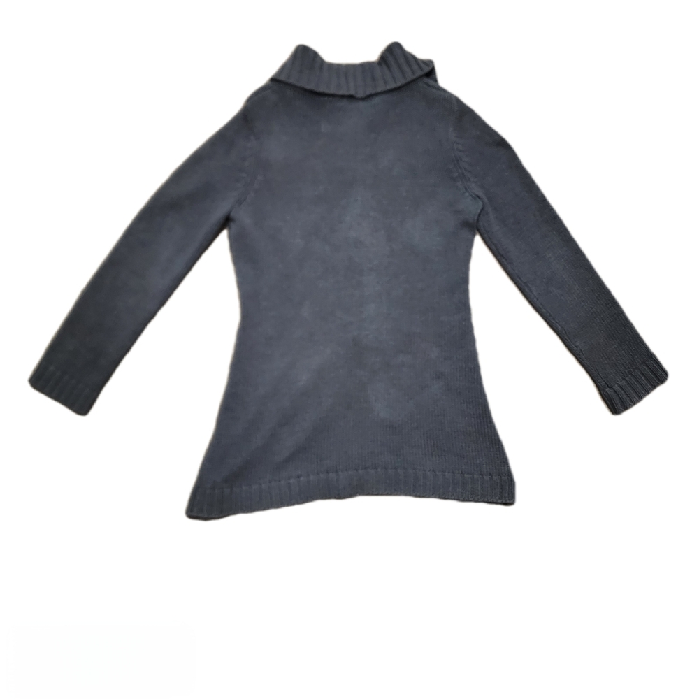 Liz & Co Knitted Grey Overcoat Style Cardigan Sweater Sz Lg - Picture 4 of 8